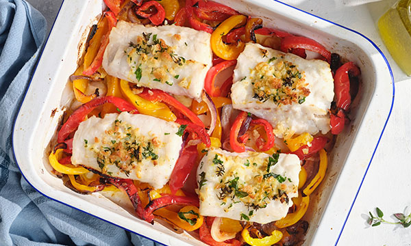 Baked Hake with Herb Crumbs